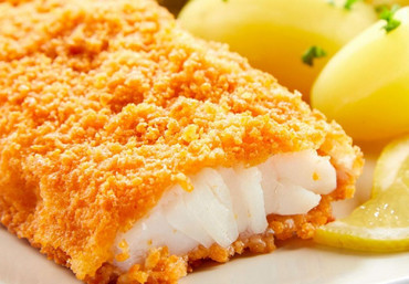 Филе минтая, жаренное в сухарях